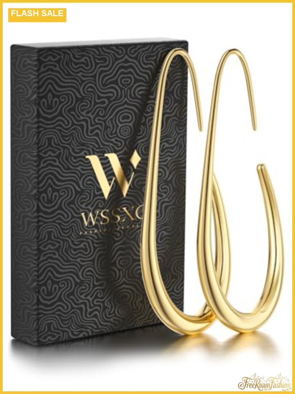 18k Gold Plated Teardrop Hoop Earrings for Women Hypoallergenic Stainless Steel